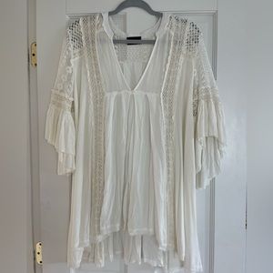 Vici White Crochet/Lace Tunic